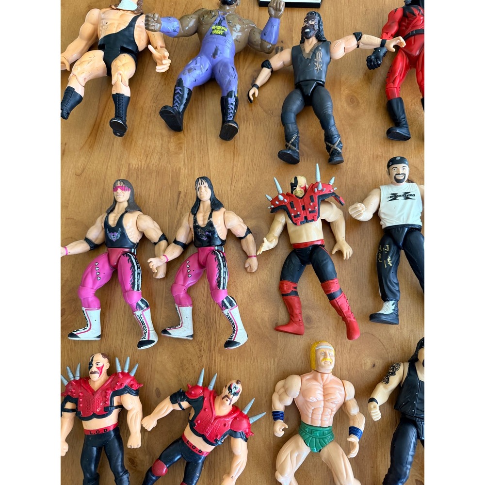 Vintage WWF WCW Wrestling Figure Lot Bret Hart Scott Hall Kane L.O.D. Jakks 90s - Picture 6 of 14